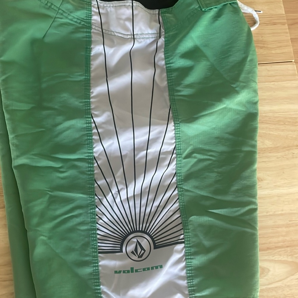 Volcom board shorts early 2000s.  size 36 green and white